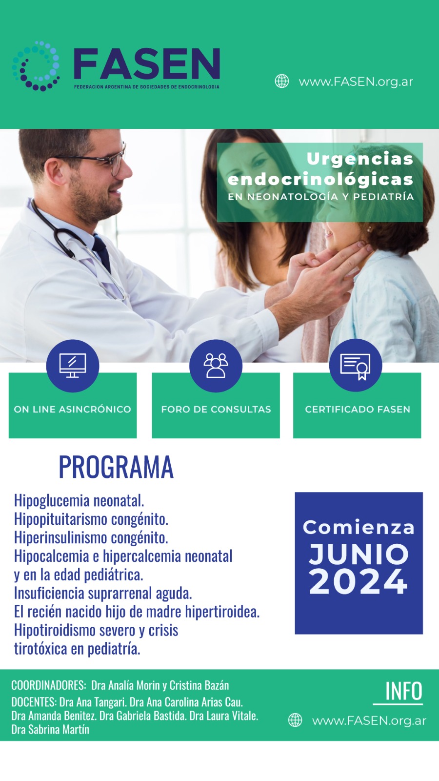 Lee más sobre el artículo Curso Urgencias endocrinológicas en neonatología y pediatría – Federación Argentina de Sociedades de Endocrinología
