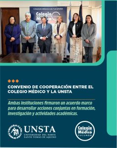 Lee más sobre el artículo El Colegio Médico de Tucumán y la UNSTA firmaron un convenio marco de cooperación institucional