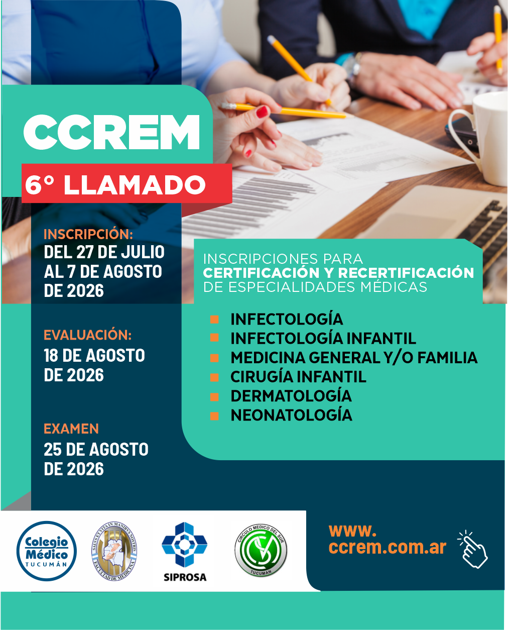 En este momento estás viendo CALENDARIO CCREM 2026 – 6to. LLAMADO